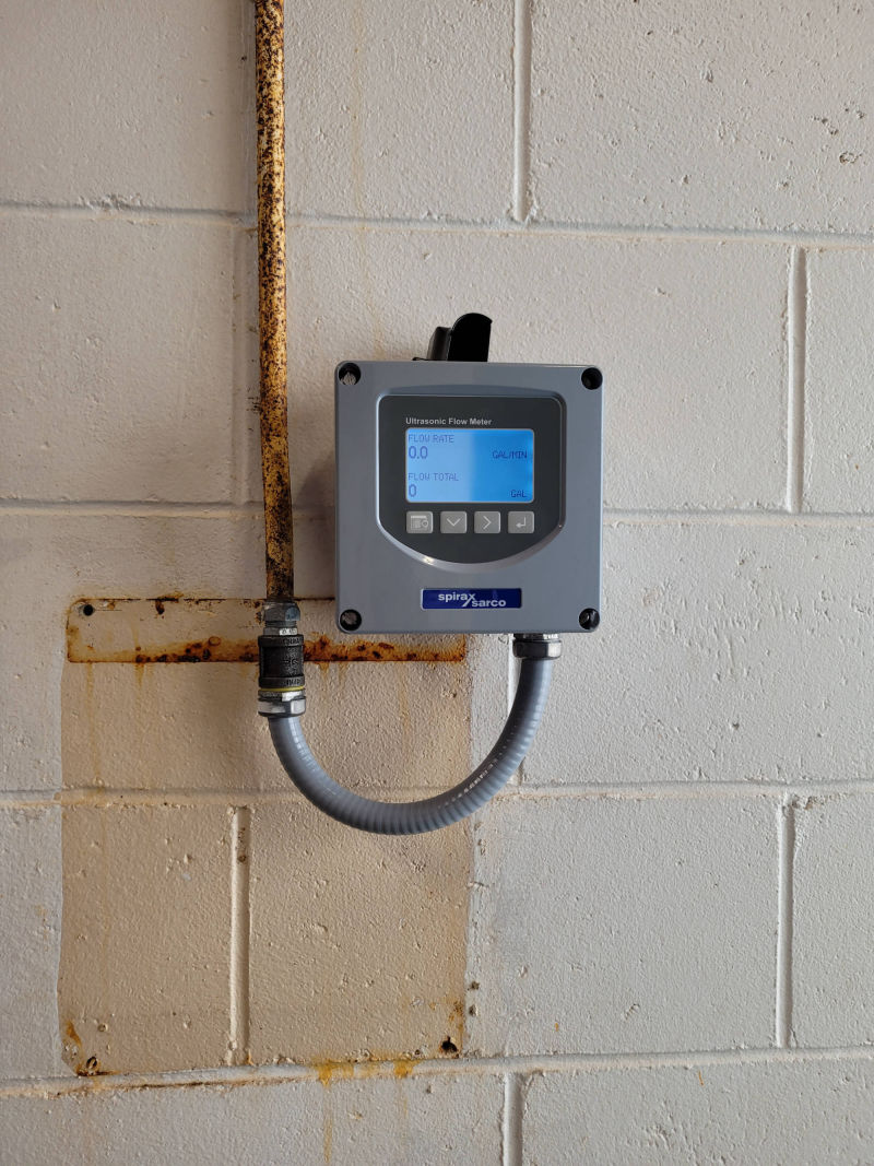 Albany, MO - Installed Spirax Sarco UTM20 Clamp-on Transit Time Flow Meter.